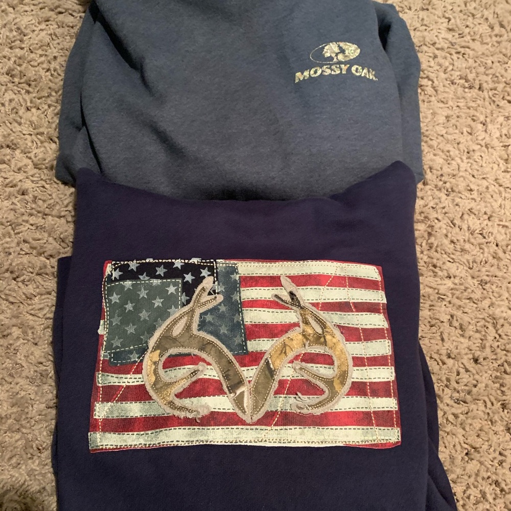Hoodies. Real tree and mossy oak
